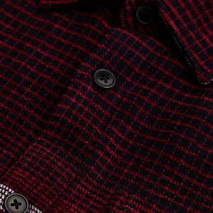 Red Cord Textured Overshirt