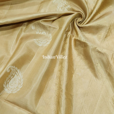 Beige Colour South Handloom Kanjivaram Soft Silk Saree