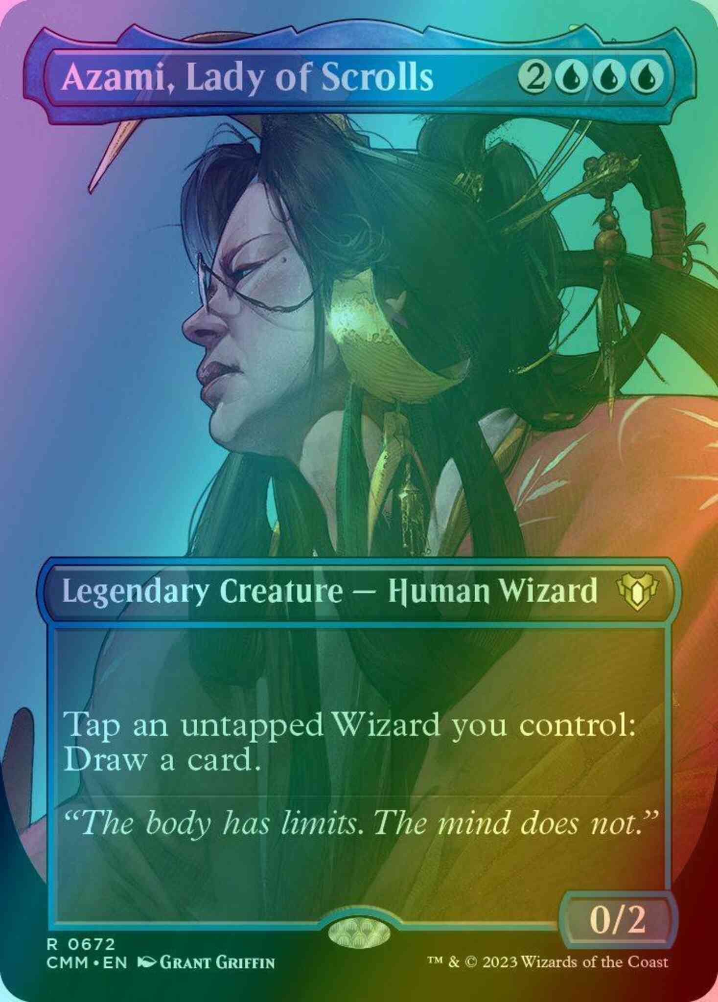 Azami, Lady of Scrolls [672] [Borderless] [Profile] [Commander Masters] [Foil]