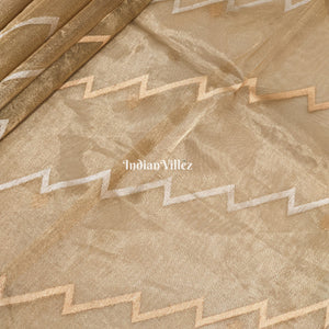 Golden Dual Tone Zari Woven Banarasi Tissue Saree