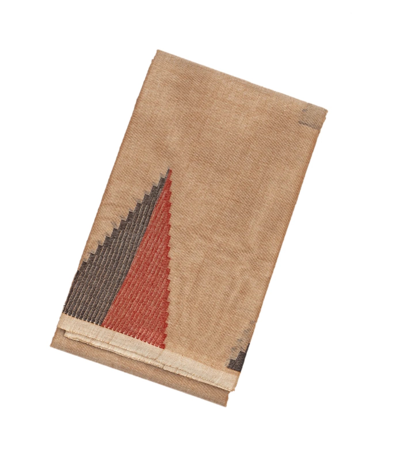 Beige Handloom Rasipuram Cotton Saree With Temple Buttas