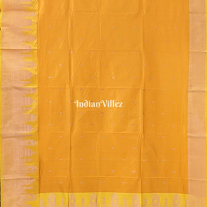 Yellow Banarasi Katan Silk Saree Inspired by Big Ben, London & United States Capitol, Washington DC