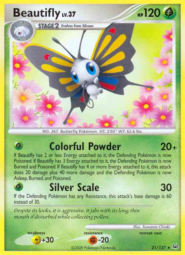 Beautifly - 21/127 - Rare [pl1-21] [Non-Holo]