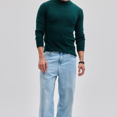 Dark Green Knitted Sweatshirt
