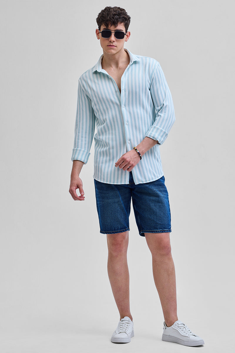 Light Blue Stripes Slim Fit Shirt