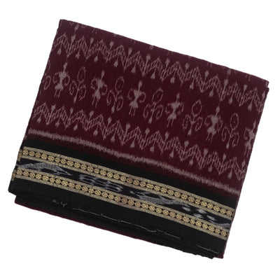 Dark Purple Handloom Orissa Cotton saree With Worli Design