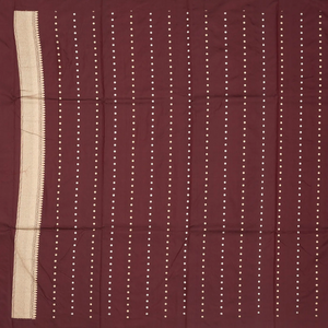 Brown Handloom Banarasi Silk Saree With Horse Buttas