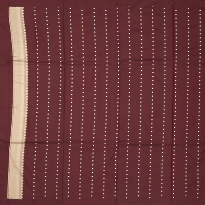 Brown Handloom Banarasi Silk Saree With Horse Buttas