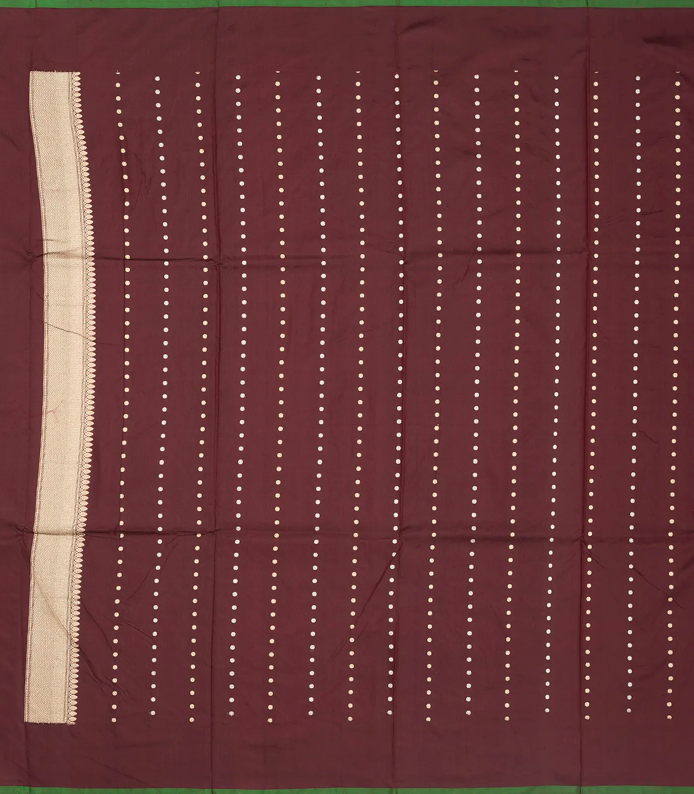 Brown Handloom Banarasi Silk Saree With Horse Buttas