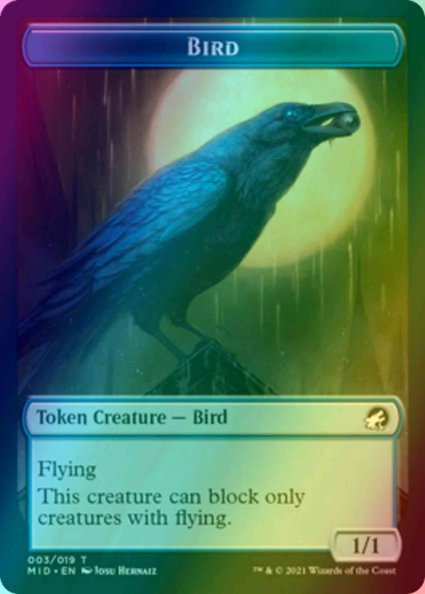 Bird Token (03) // Spirit Token (02) [Innistrad: Midnight Hunt: Tokens] [Foil]
