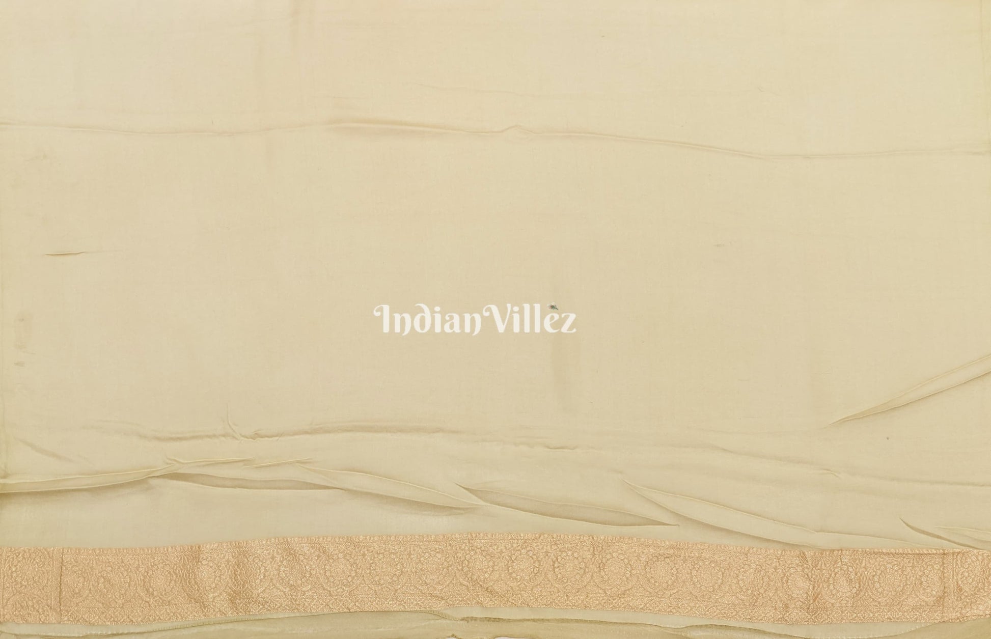 Cream Color Pure Banarasi  Khaddi Georgette Saree