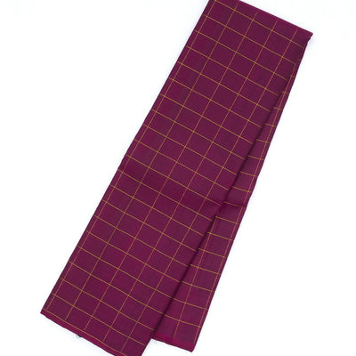 Maroon Handloom Kanchipuram Silk Saree With Dotted Checks