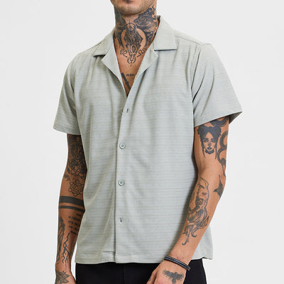 Light Grey Stripes Box Fit Shirt