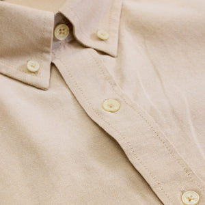 Beige Button Down Regular Fit Shirt