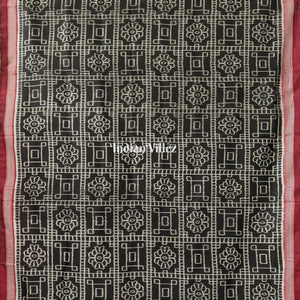 Black Maroon Odisha Ikat Contemporary Silk Saree