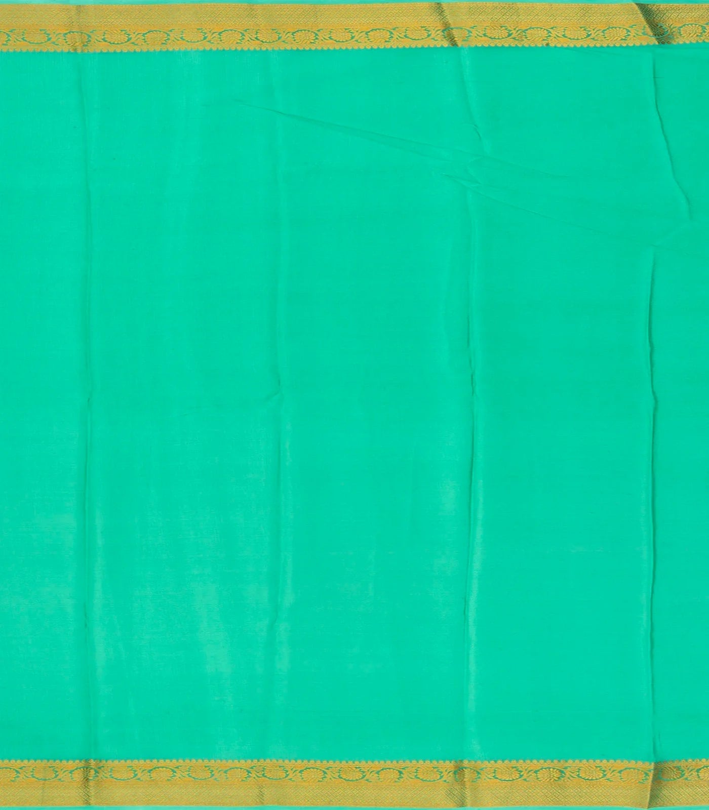 Aquamarine Mysore Crepe Silk Saree With Diagonal Stripes