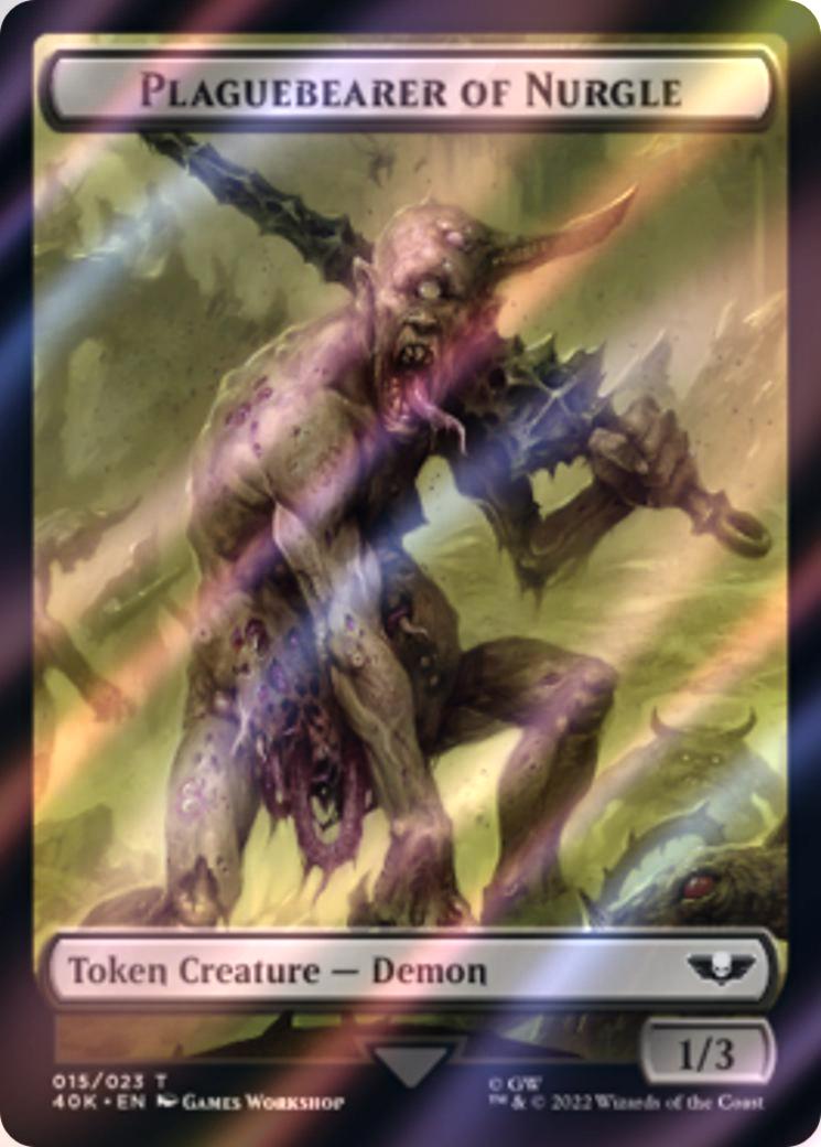 Astartes Warrior Token (12) // Plaguebearer of Nurgle Token (15) [Universes Beyond: Warhammer 40,000: Tokens] [Surge Foil]