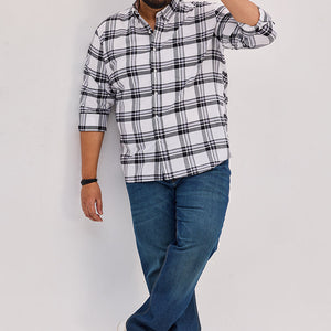 White Checks Regular Fit Shirt