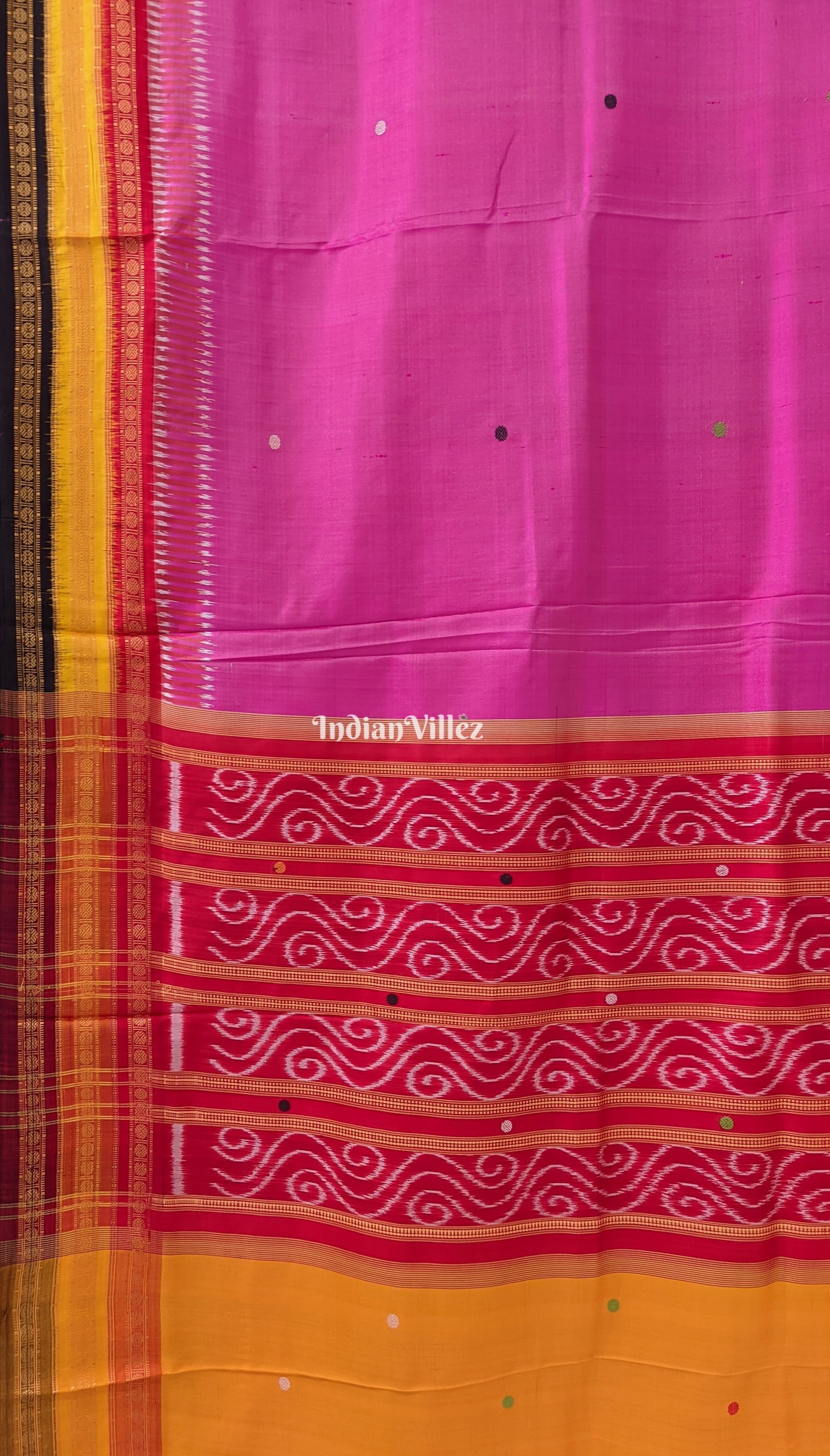 Pink Kathiphera Odisha Ikat Khandua Silk Saree