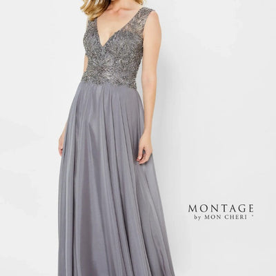 Montage 122907 Long Beaded A Line Formal Dress