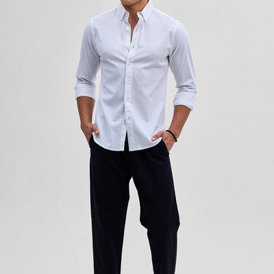 White Solid Oxford Shirt