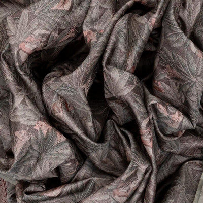 Grey Handloom Banarasi Silk Saree With Floral Motifs