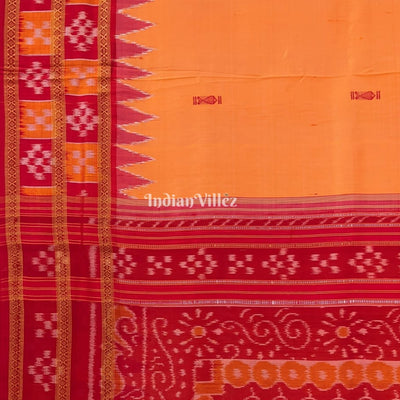 Deep Yellow Double Border Pasapalli Fish Motif Khandua Silk Saree