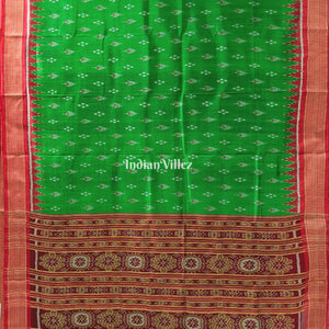 Green Mayur Chandrika Odisha Ikat Khandua Silk Saree