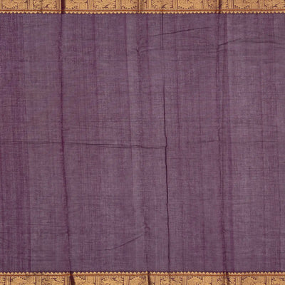 Magenta Handloom Kanchi Cotton Saree With Checks & Diamond Motifs