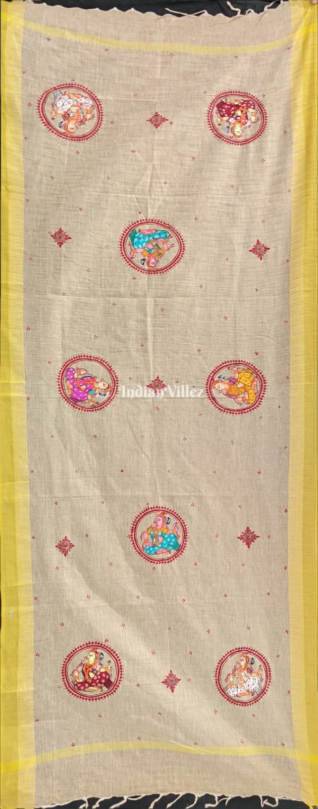 Nartaki Theme Pattachitra Tussar Dupatta