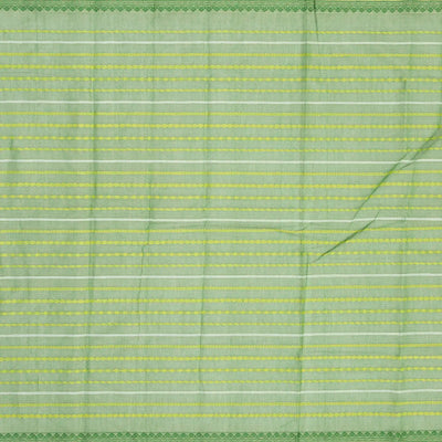 Grey Chirala Cotton Saree With Traditional Motif Stripes