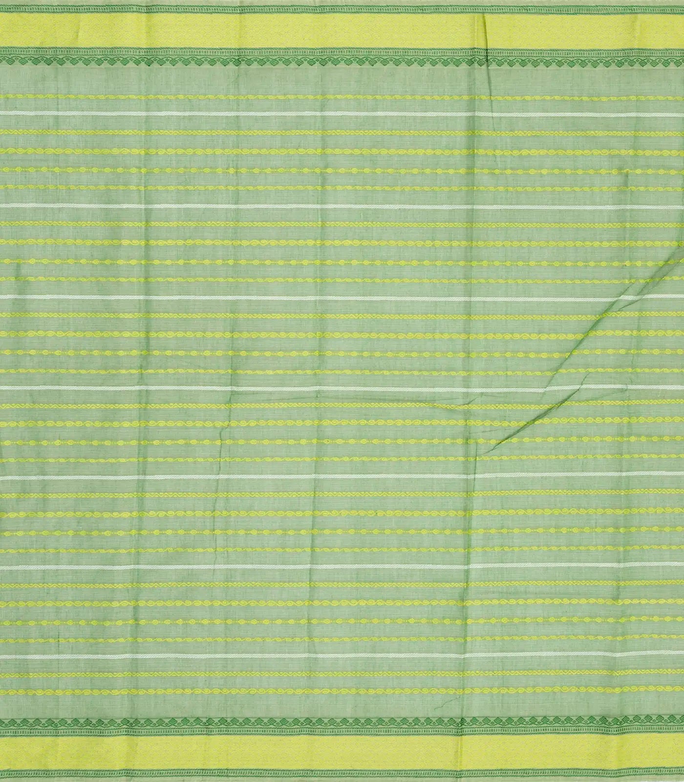 Grey Chirala Cotton Saree With Traditional Motif Stripes