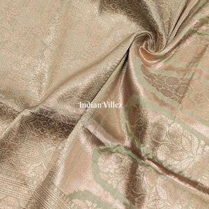 Exclusive Floral Design Banarasi Silk Saree With Tissue Work
