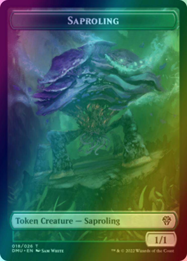 Badger Token (15) // Saproling Token (18) [DMC/DMU Set Symbol] [Dominaria United: Tokens] [Foil]