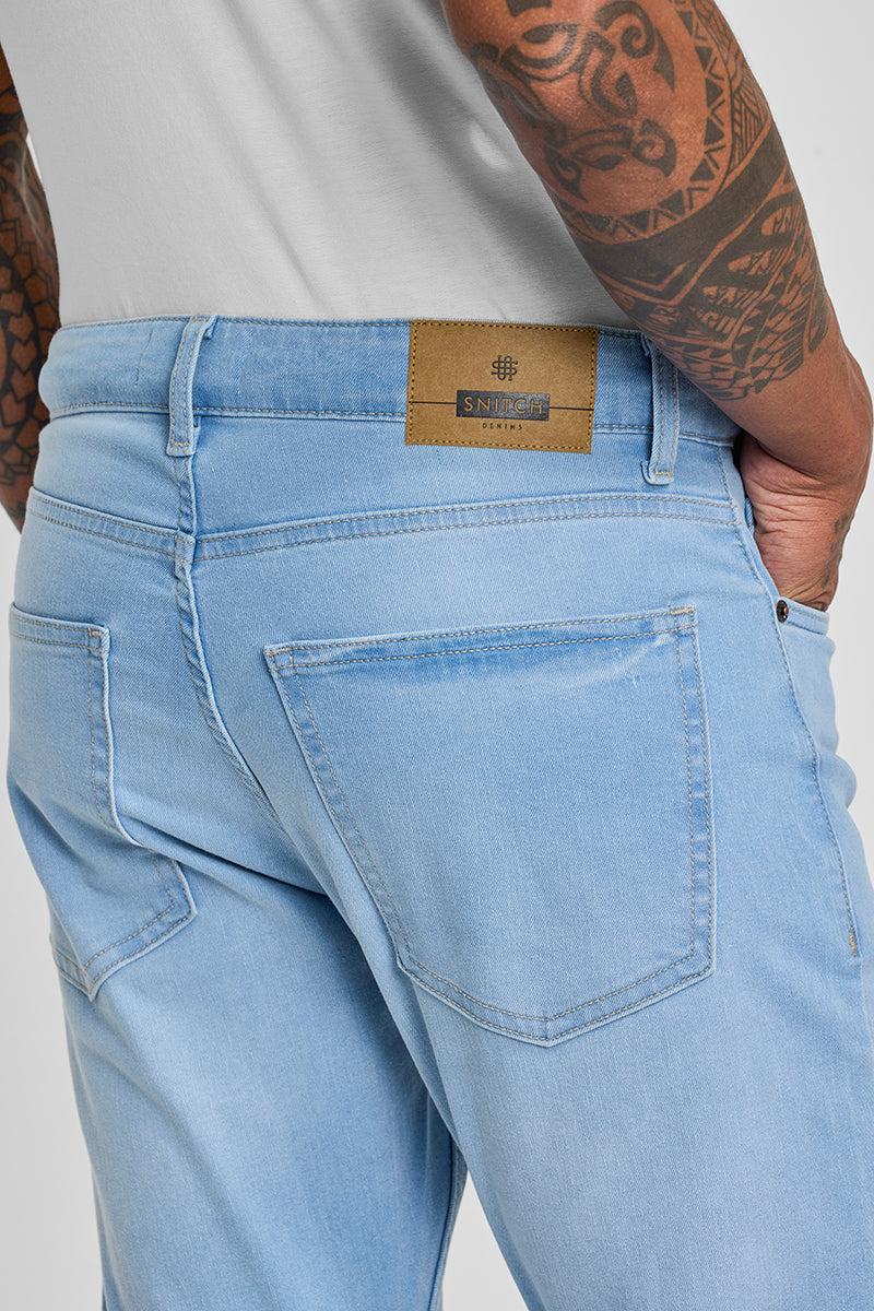 Light Blue Tapered Fit Jeans