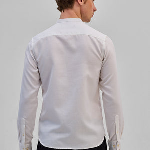 White Mandarin Slim Fit Shirt