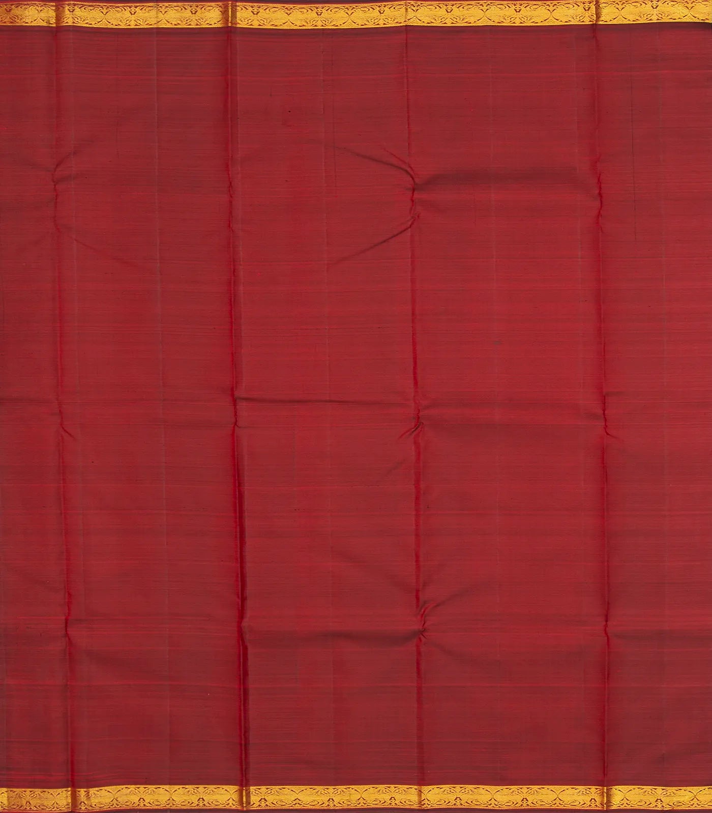 Maroon Handloom Kanchipuram Silk Saree With Floral Zari Buttas
