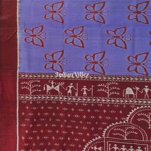 Lavender Butterfly Odisha Ikat Contemporary Silk Saree