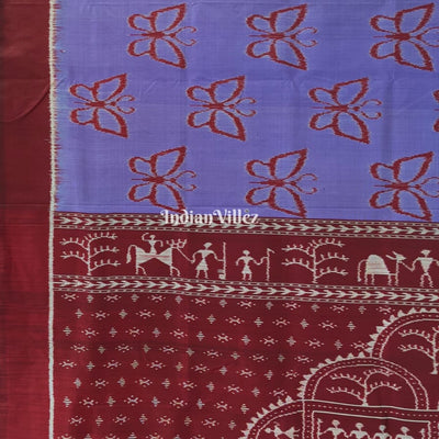 Lavender Butterfly Odisha Ikat Contemporary Silk Saree