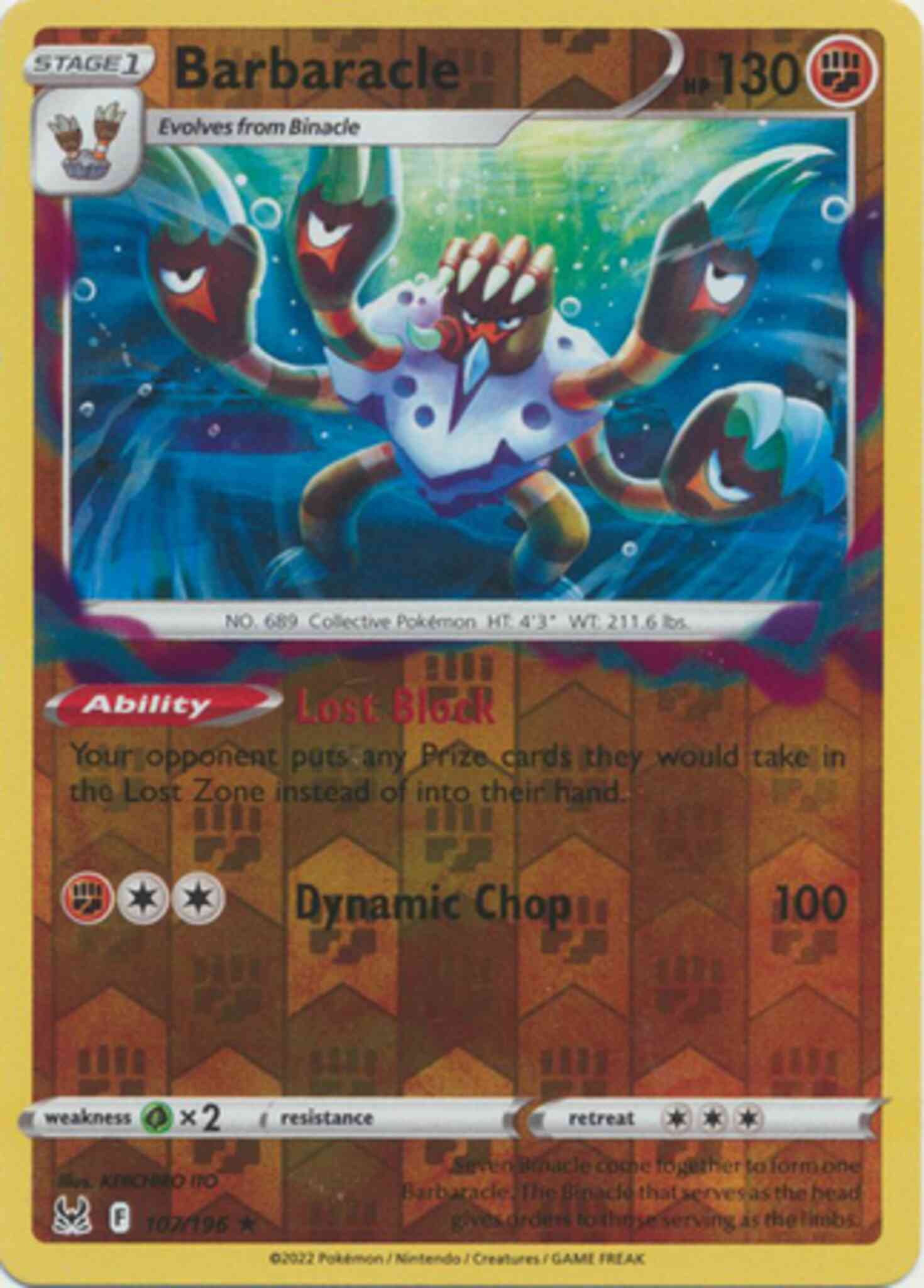 Barbaracle - 107/196 - Rare Holo [swsh11-107] [Reverse Holo]