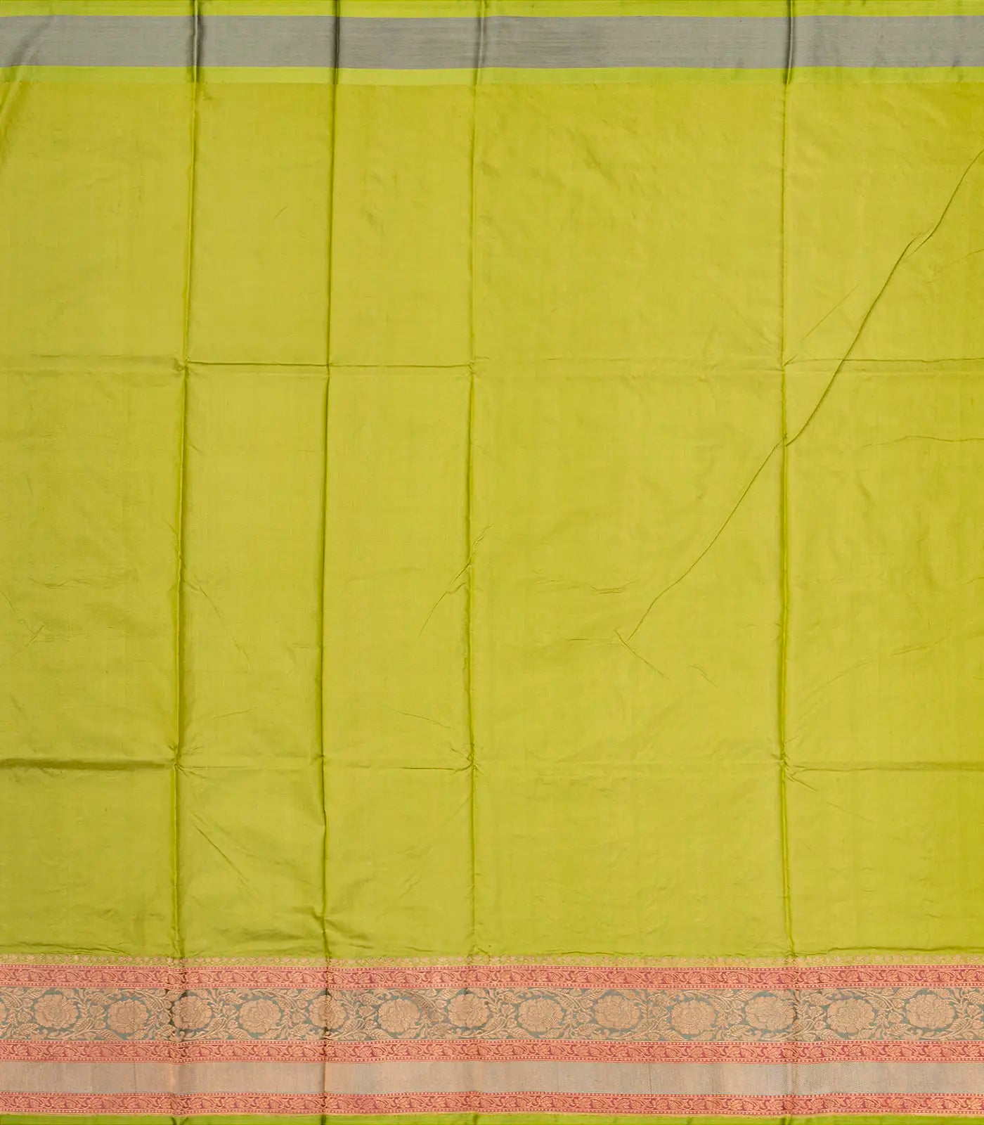 Sandal Handloom Banarasi Silk Saree With Floral Buttas