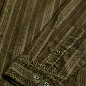 Olive Corduroy Slim Fit Shirt