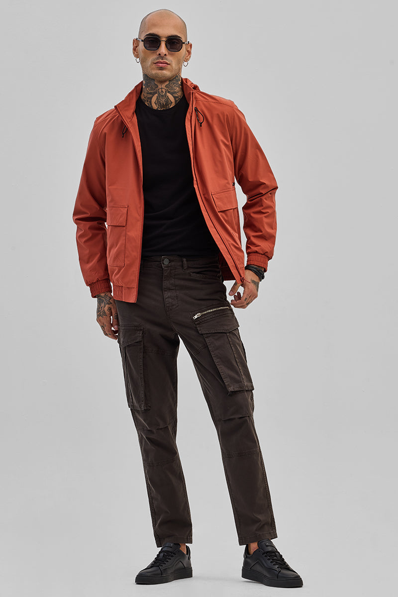 Dark Brown Relaxed Fit Cargo Pants