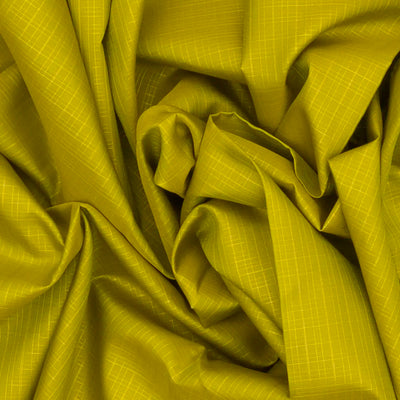 Lime Green Handloom Kanchipuram Silk Saree With Checks