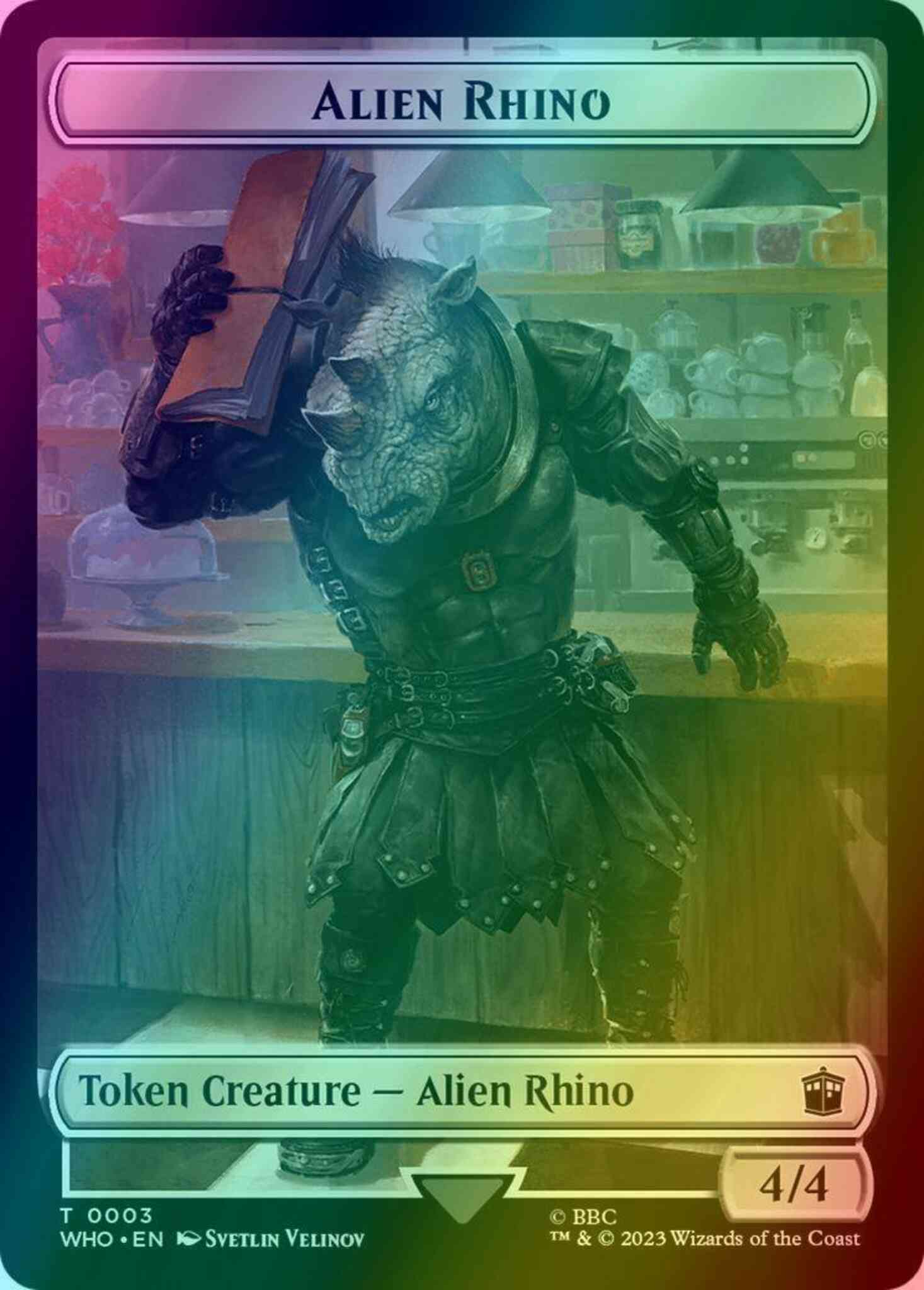 Alien Rhino Token (03) // Treasure Token (30) [Universes Beyond: Doctor Who: Tokens] [Foil]