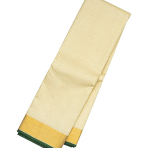 Off White Handloom Kanchipuram Silk Saree With Checks