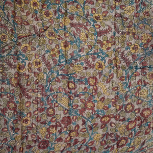 Red Handloom Tussar Silk Saree With Embroidered Stripes