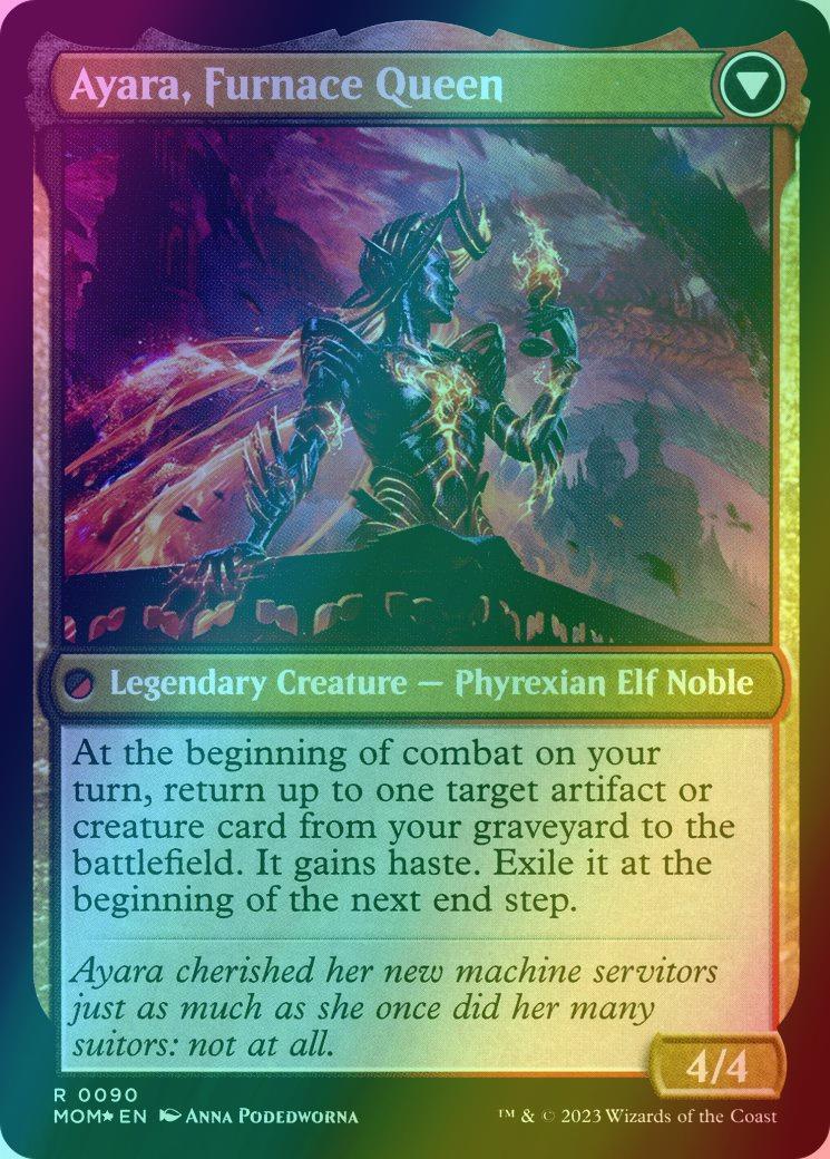 Ayara, Widow of the Realm // Ayara, Furnace Queen [90s] [Prerelease] [March of the Machine: Promos] [Foil]