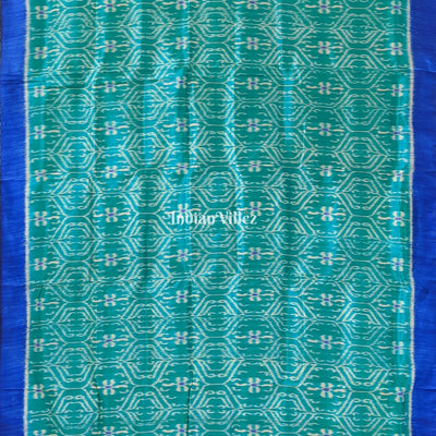 Turquoise Blue Odisha Handloom Contemporary Silk Saree
