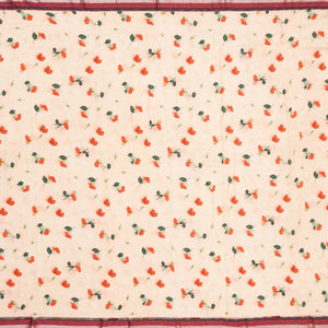 Baby Pink Handloom Chanderi Cotton Saree With Printed Floral Motifs